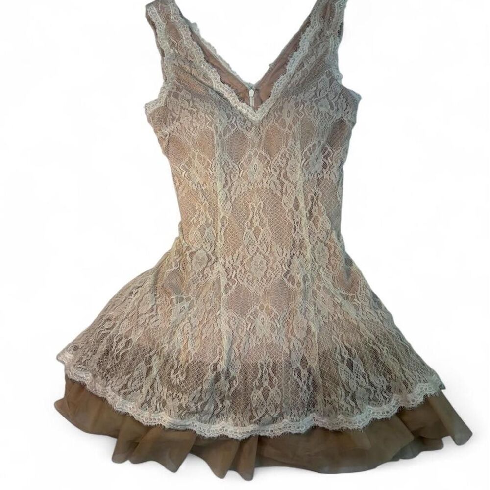Betsy-adam Women's Cream and Tan Dress